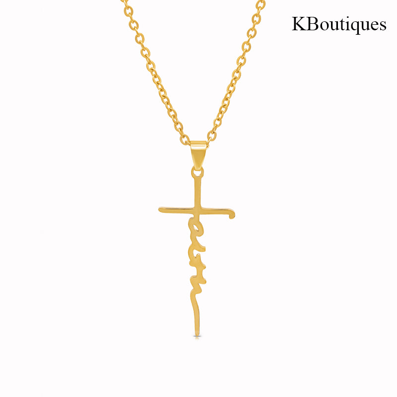 KBoutiques FAITH Letter Necklace