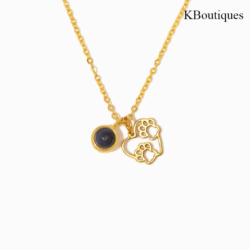 KBoutiques Heart Pet Paw Necklace